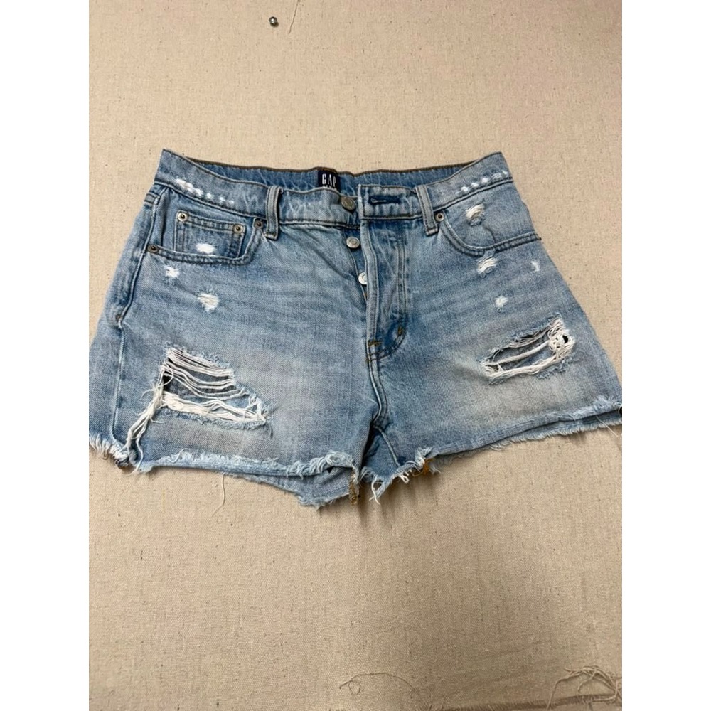 GAP Denim Women's Distressed Cutoff Jean Shorts Size 25 Light Wash [A46]